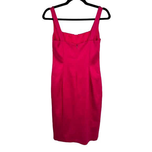 David Meister Satin Cocktail Sheath Midi Dress Pink Size 4 - Picture 3 of 8